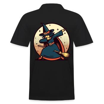 Dabbing Witch Dabbing Witches Design Halloween - Men's Polo Shirt - black - Back - Kai (181cm)