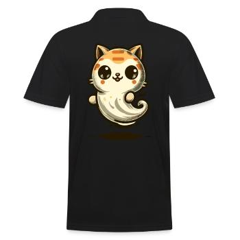 Niedliche Geister Katze Kawaii Geist Haustier - Männer Poloshirt - Schwarz - Hinten - Kai (181cm)