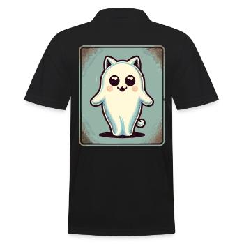 Niedliche Geister Katze Kawaii Geist Haustier - Männer Poloshirt - Schwarz - Hinten - Kai (181cm)