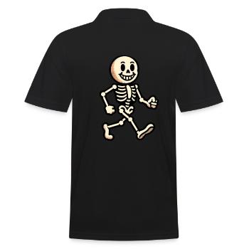 Retro Vintage Cartoon Halloween Costume Decoration - Men's Polo Shirt - black - Back - Kai (181cm)