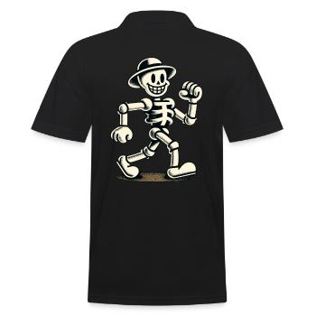 Retro Vintage Cartoon Halloween Costume Decoration - Men's Polo Shirt - black - Back - Kai (181cm)