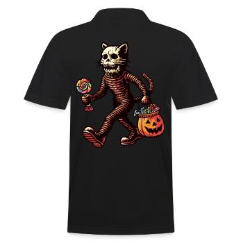 Chat zombie mort-vivant Halloween - Polo Homme - noir - Dos - Kai (181cm)