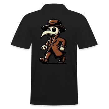 Rétro Vintage Dessin animé Creepy Décoration d’Halloween - Polo Homme - noir - Dos - Kai (181cm)