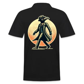 Plague Doctor Vintage Pest Doktor Halloween Kostüm - Männer Poloshirt - Schwarz - Hinten - Kai (181cm)