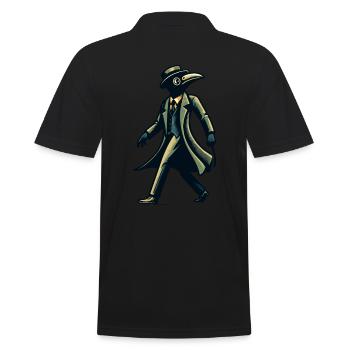 Gruseliges Halloween Streetwear Plague Doctor - Männer Poloshirt - Schwarz - Hinten - Kai (181cm)