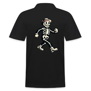 Funny Retro Cartoon Creepy Halloween Costume - Men's Polo Shirt - black - Back - Kai (181cm)