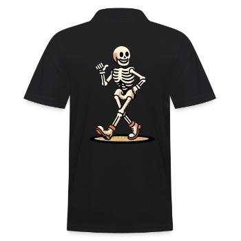 Funny Retro Cartoon Halloween Costume Decoration - Men's Polo Shirt - black - Back - Kai (181cm)