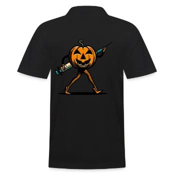 Funny pumpkin nurse geriatric nurse - Men's Polo Shirt - black - Back - Kai (181cm)