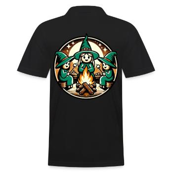 Camping Lagerfeuer Vintage Hexen Design - Männer Poloshirt - Schwarz - Hinten - Kai (181cm)