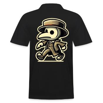 Retro Vintage Cartoon Halloween Kostüm Deko - Männer Poloshirt - Schwarz - Hinten - Kai (181cm)