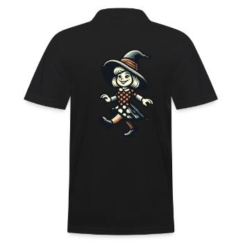 Retro Cartoon Hexen Vintage Hexen Design - Männer Poloshirt - Schwarz - Hinten - Kai (181cm)