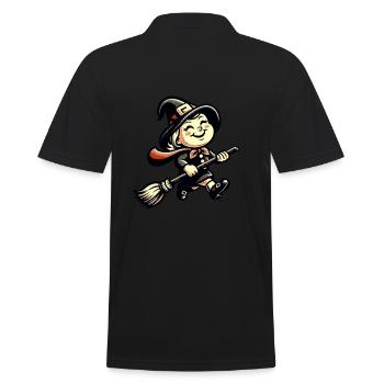 Retro Cartoon Witches Vintage Witches Design - Men's Polo Shirt - black - Back - Kai (181cm)