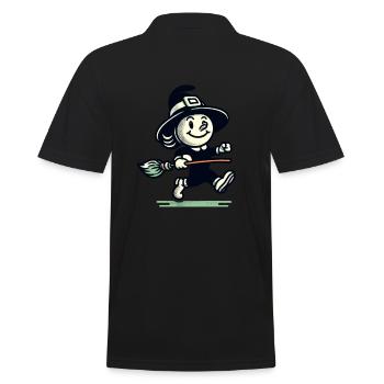 Retro Cartoon Witches Vintage Witches Design - Men's Polo Shirt - black - Back - Kai (181cm)