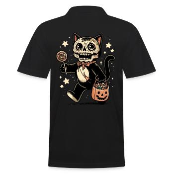 Chat zombie mort-vivant Halloween - Polo Homme - noir - Dos - Kai (181cm)
