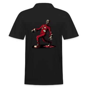 Retro Vintage Stil Halloween Zombie Kostüm Deko - Männer Poloshirt - Schwarz - Hinten - Kai (181cm)