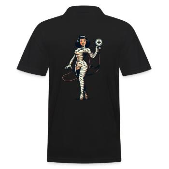 Nurse Mummy Caregiver Physician Assistant Style - Men's Polo Shirt - black - Back - Kai (181cm)