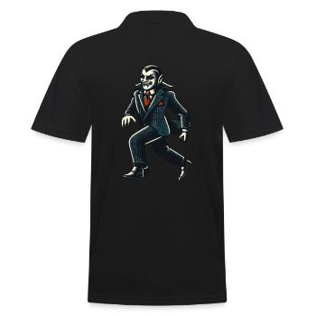 Vampire Retro Vintage Style Halloween Costume Decoration - Men's Polo Shirt - black - Back - Kai (181cm)