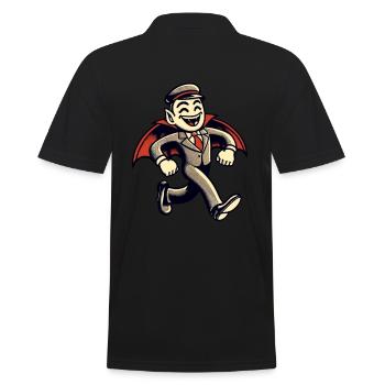 Retro Vintage Style Halloween Vampire Costume Decoration - Men's Polo Shirt - black - Back - Kai (181cm)