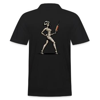 Mummies Nurse Caregiver Physician Assistant - Men's Polo Shirt - black - Back - Kai (181cm)