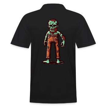 Costume d’Halloween de mort-vivant Creepy Party Design - Polo Homme - noir - Dos - Kai (181cm)
