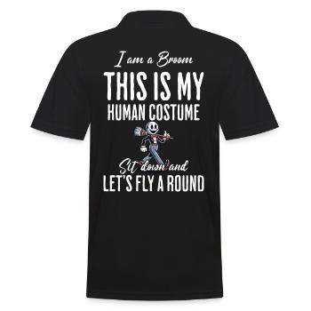 Drôle d’Halloween sorcière mouche avec moi Je suis un balai - Polo Homme - noir - Dos - Kai (181cm)