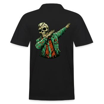 Dabbing Zombie Funny Dabbing Design - Men's Polo Shirt - black - Back - Kai (181cm)