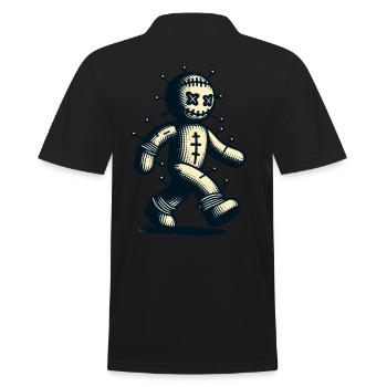 Voodoo Doll Scary Disguise Gothic Style - Men's Polo Shirt - black - Back - Kai (181cm)