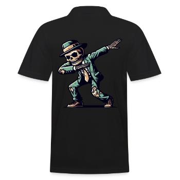 Dabbender Zombie Lustiges Dabbing Design - Männer Poloshirt - Schwarz - Hinten - Kai (181cm)