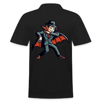Vampire Retro Vintage Style Halloween Costume Decoration - Men's Polo Shirt - black - Back - Kai (181cm)