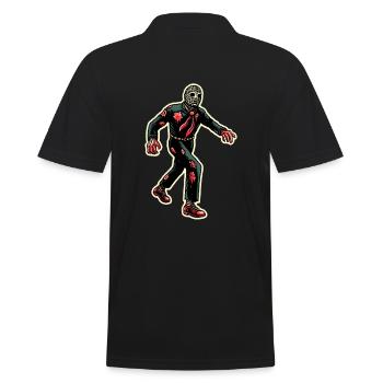 Retro Vintage Stil Halloween Zombie Kostüm Deko - Männer Poloshirt - Schwarz - Hinten - Kai (181cm)