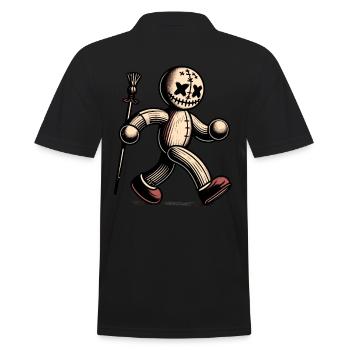 Voodoo Puppe Halloween Kostüm Deko Gruseliges - Männer Poloshirt - Schwarz - Hinten - Kai (181cm)