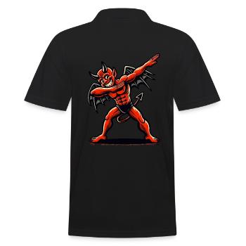 unDabbender Teufel Lustiges Dabbing Design - Männer Poloshirt - Schwarz - Hinten - Kai (181cm)