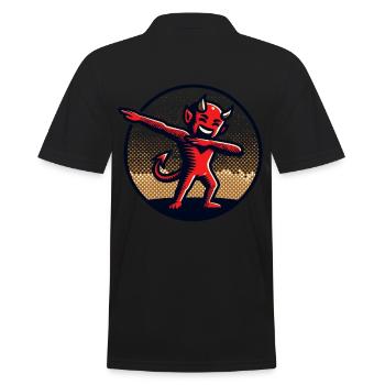 Dabbender Teufel Lustiges Dabbing Design - Männer Poloshirt - Schwarz - Hinten - Kai (181cm)