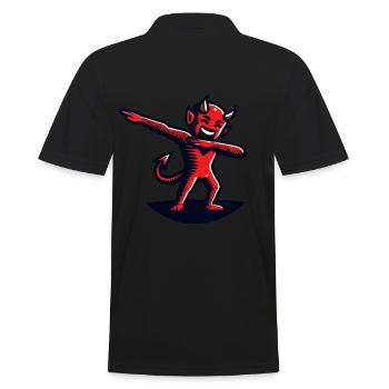 Dabbender Teufel Lustiges Dabbing Design - Männer Poloshirt - Schwarz - Hinten - Kai (181cm)