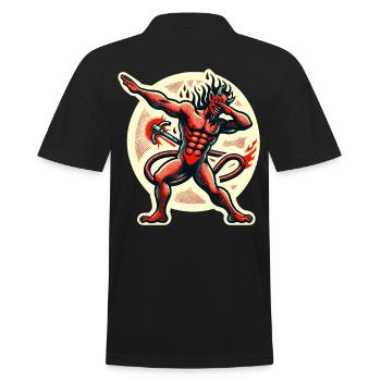 Dabbender Teufel Lustiges Dabbing Design Kostüm - Männer Poloshirt - Schwarz - Hinten - Kai (181cm)