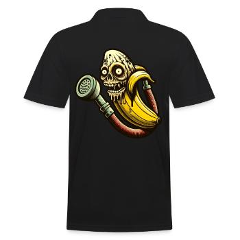 Zombie Banane Bananen Liebhaber Halloween - Männer Poloshirt - Schwarz - Hinten - Kai (181cm)