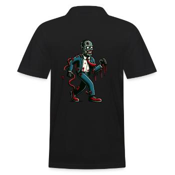 Retro Vintage Stil Halloween Zombie Kostüm Deko - Männer Poloshirt - Schwarz - Hinten - Kai (181cm)