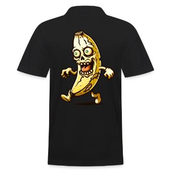 Zombie Banane Halloween Kostüm Deko - Männer Poloshirt - Schwarz - Hinten - Kai (181cm)