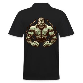 Musclé Bodybuilder Zombie Halloween Costume - Polo Homme - noir - Dos - Kai (181cm)