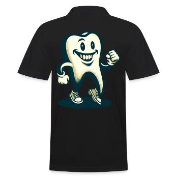Scary Disguise Halloween Tooth - Men's Polo Shirt - black - Back - Kai (181cm)