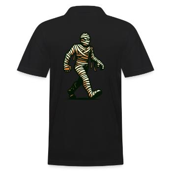 Retro Mummy Vintage Style Halloween Costume Decoration - Men's Polo Shirt - black - Back - Kai (181cm)