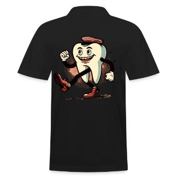 Tooth Decay Tooth Funny Halloween - Men's Polo Shirt - black - Back - Kai (181cm)