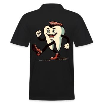 Halloween Costume Decoration Spooky Party Design - Men's Polo Shirt - black - Back - Kai (181cm)