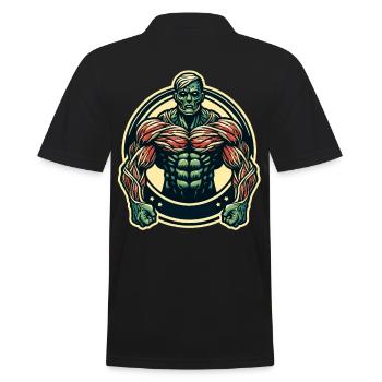 Musclé bodybuilder Halloween Costume Décoration - Polo Homme - noir - Dos - Kai (181cm)