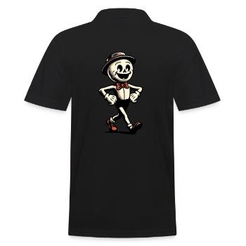 Retro Vintage Style Halloween Costume Decoration - Men's Polo Shirt - black - Back - Kai (181cm)