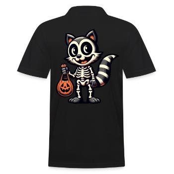 Undead Raccoon Funny Raccoon Lover - Men's Polo Shirt - black - Back - Kai (181cm)