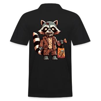 Zombie raton laveur Drôle Amateur de raton laveur - Polo Homme - noir - Dos - Kai (181cm)