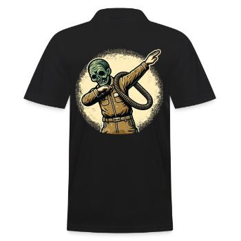 Dabbing Zombie Funny Dabbing Design Halloween - Men's Polo Shirt - black - Back - Kai (181cm)