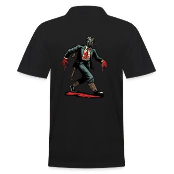 Retro Vintage Stil Halloween Zombie Kostüm Deko - Männer Poloshirt - Schwarz - Hinten - Kai (181cm)