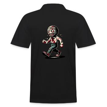 Retro Vintage Stil Halloween Zombie Liebhaber Deko - Männer Poloshirt - Schwarz - Hinten - Kai (181cm)